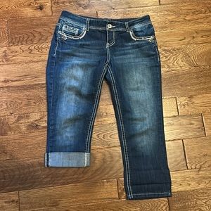 Women’s Maurices dark wash capri jeans 7/8 reg
